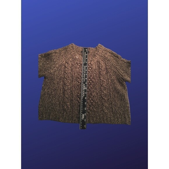 EXPRESS Cropped Chunky Knit Pullover Sweater, BROWN, Women's Size Large, EUC - Picture 6 of 8